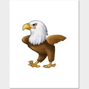 Cute Bald Eagle Drawing Posters and Art